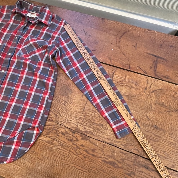 Denim and Supply Ralph Lauren - red/grey/blue button down flannel shirt, size M - Picture 9 of 13
